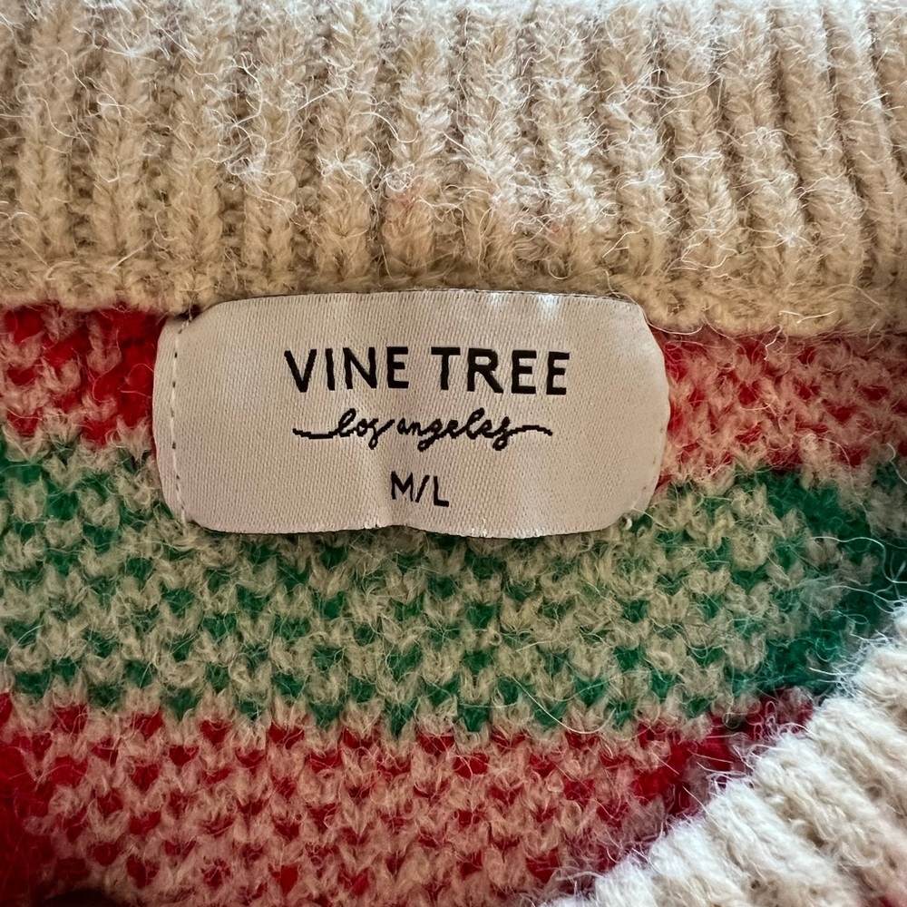 Cute Cherry Patterned Sweater Medium Large - image 3